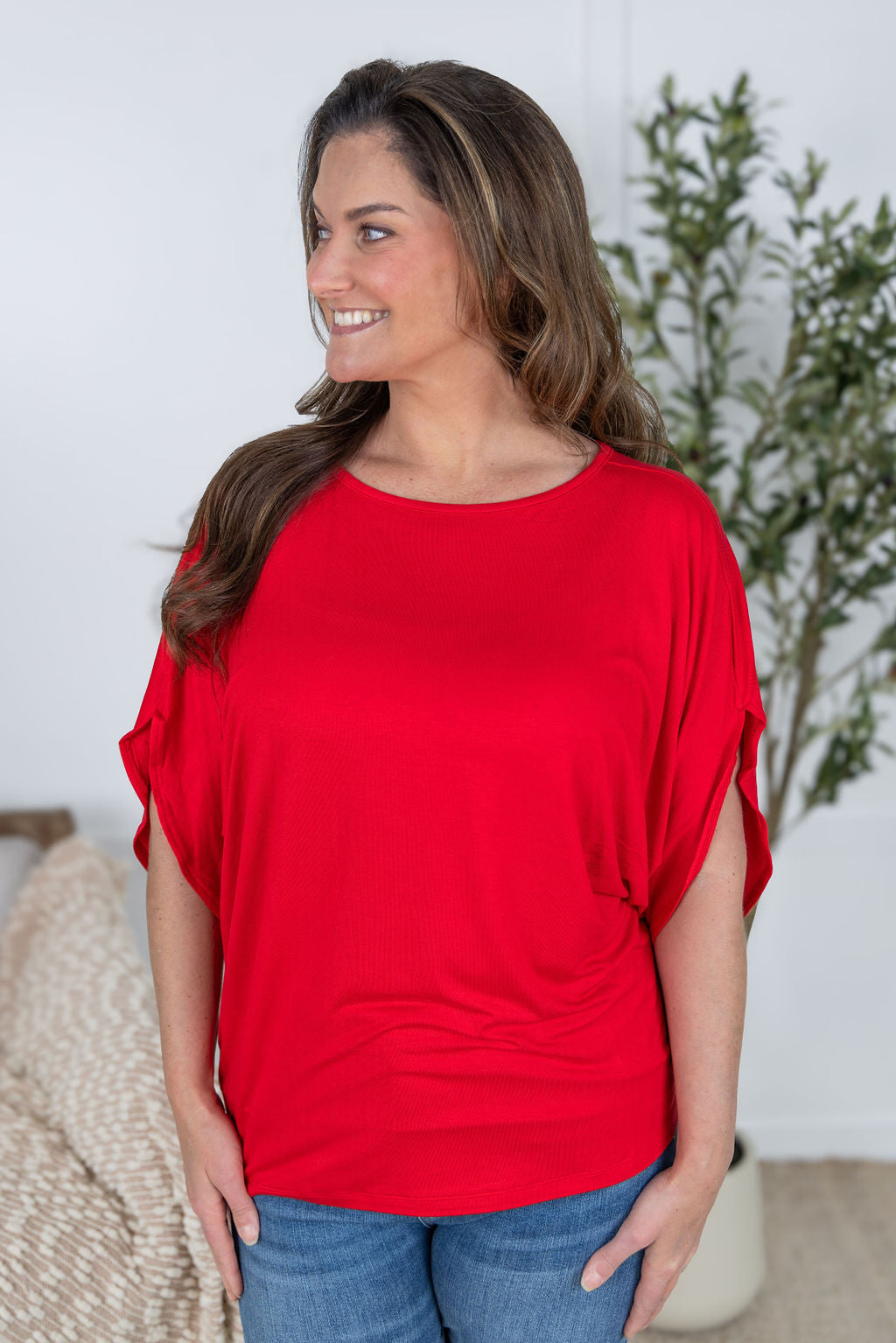 Darcy Dolman Top - Red